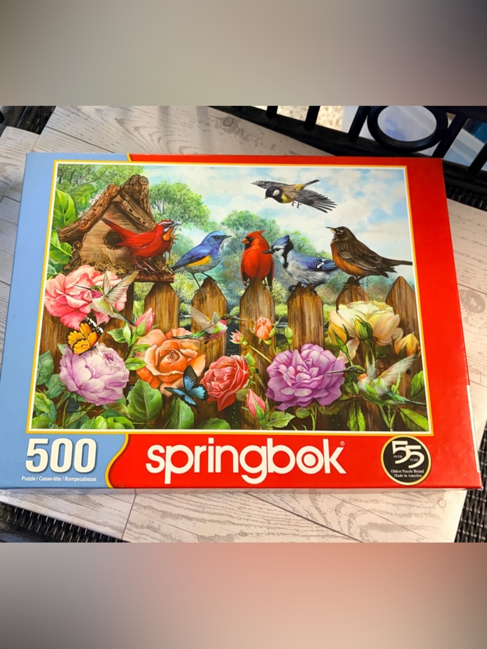 Springbok 500 piece Birds & Roses Jigsaw Puzzle - Colorful Floral & Avian Scene